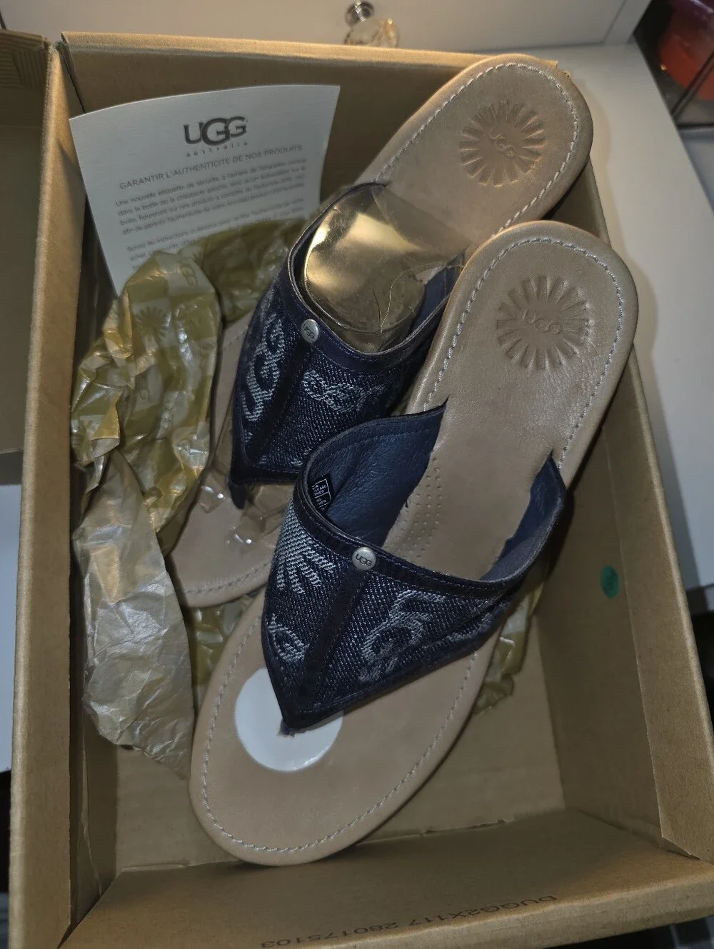 UGG AUSTRALLA SOLENA DENIM SANDALS 8.5 NWT